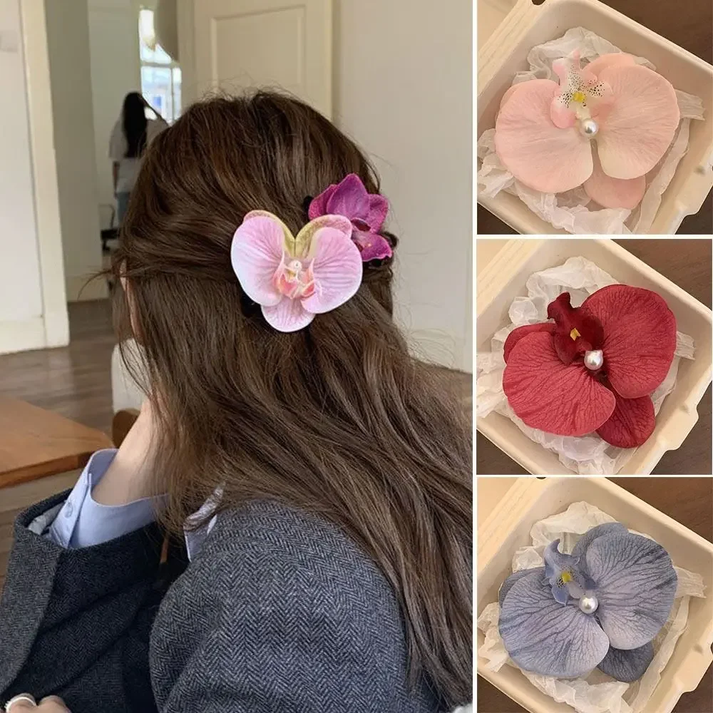 Phalaenopsis Pearl Hair Clip Orchid Hair Clip Hair Accessories Hair Styling Tools Bow Flower Hair Clips Duckbill Clip