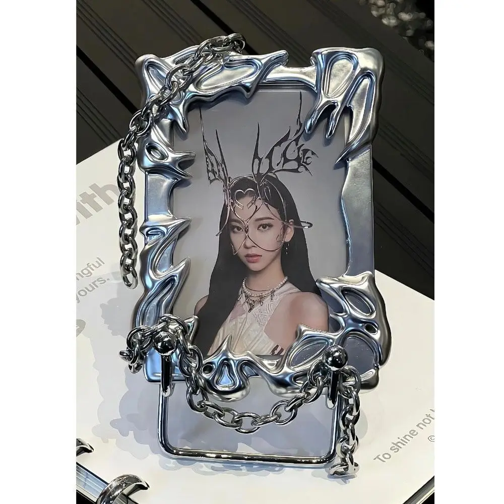 Creative Silver Metallic Style Shaped Photo Card Holder Kpop Electroplated Special-shaped Card Sleeve Metal Texture Cover card holder card protector idol card protector card display stand desk card holder photo card holder memory card protector photo card binder