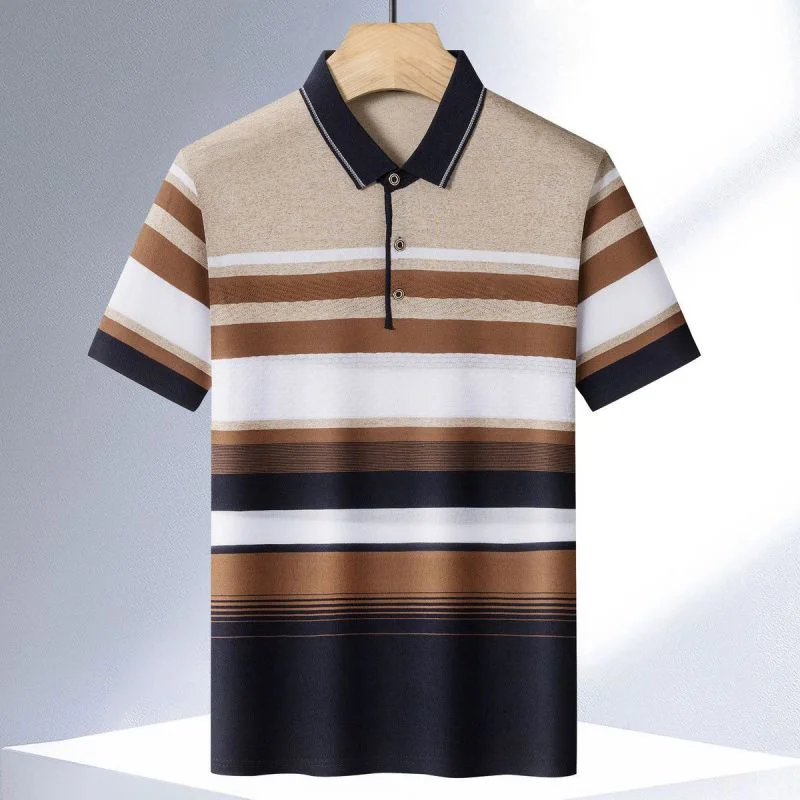 

Fashion Lapel Button Casual Color T-Shirt Men Clothing 2023 Summer New Loose All-match Pullovers Short Sleeve Korean Tee Shirt