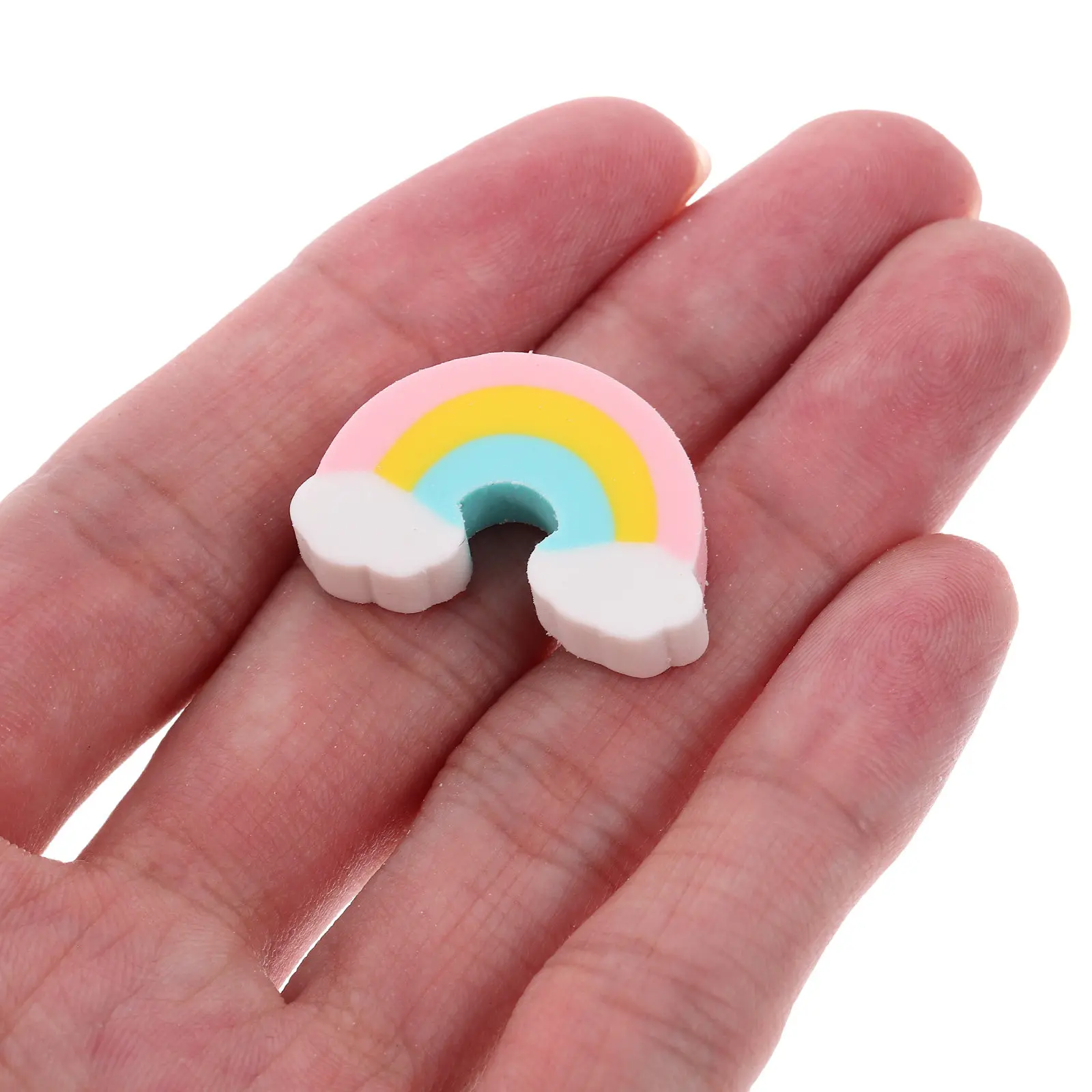 50Pcs 학교 문구용 사랑스러운 무지개 지우개 초등학생을 위한 귀여운 지우개 대량 지우개 예술가 스케치 제도 쓰기