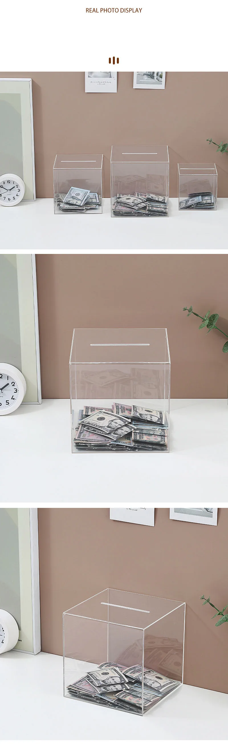 Mealheiro transparente em acrílico com grande capacidade_voghion.com