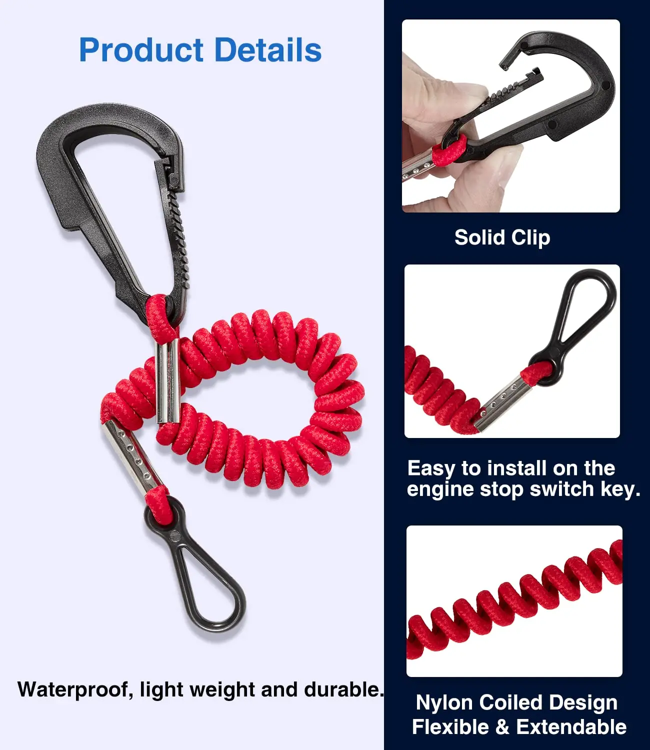 8M0092849 Boat Kill Switch Lanyard Boat Engine Emergency Stop  