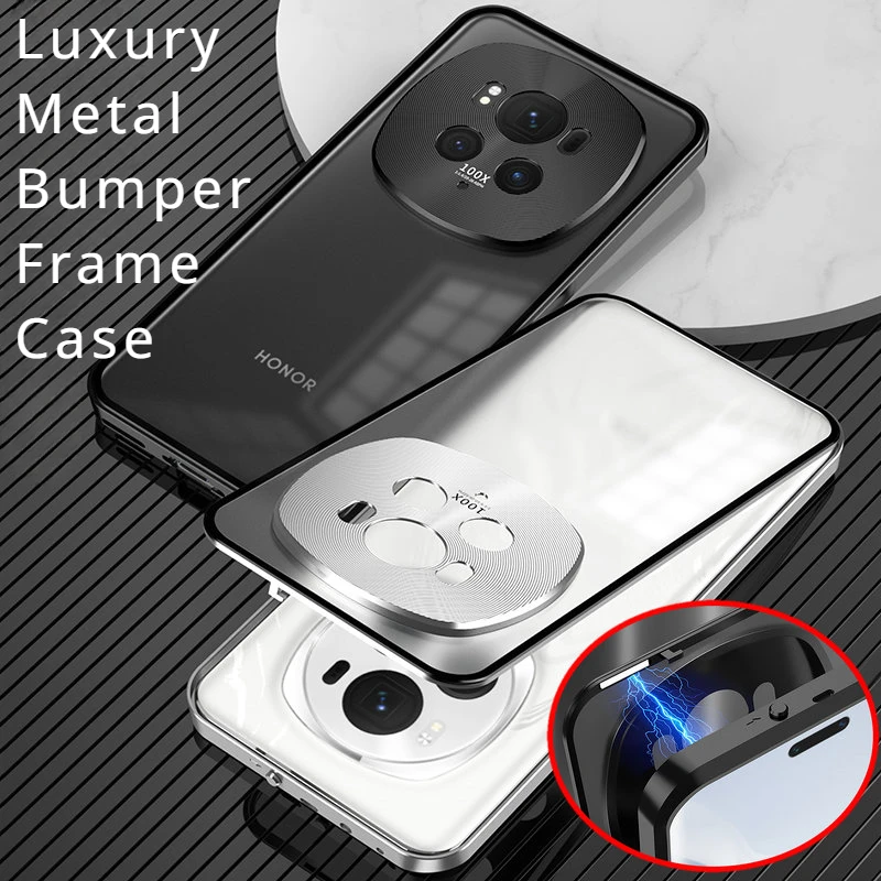 

Чехол для Honor Magic 6 PRO, роскошный бампер из алюминиевого сплава, магнитный закрытый металлический чехол для Huawei Honor Magic6 PRO, чехлы для телефонов