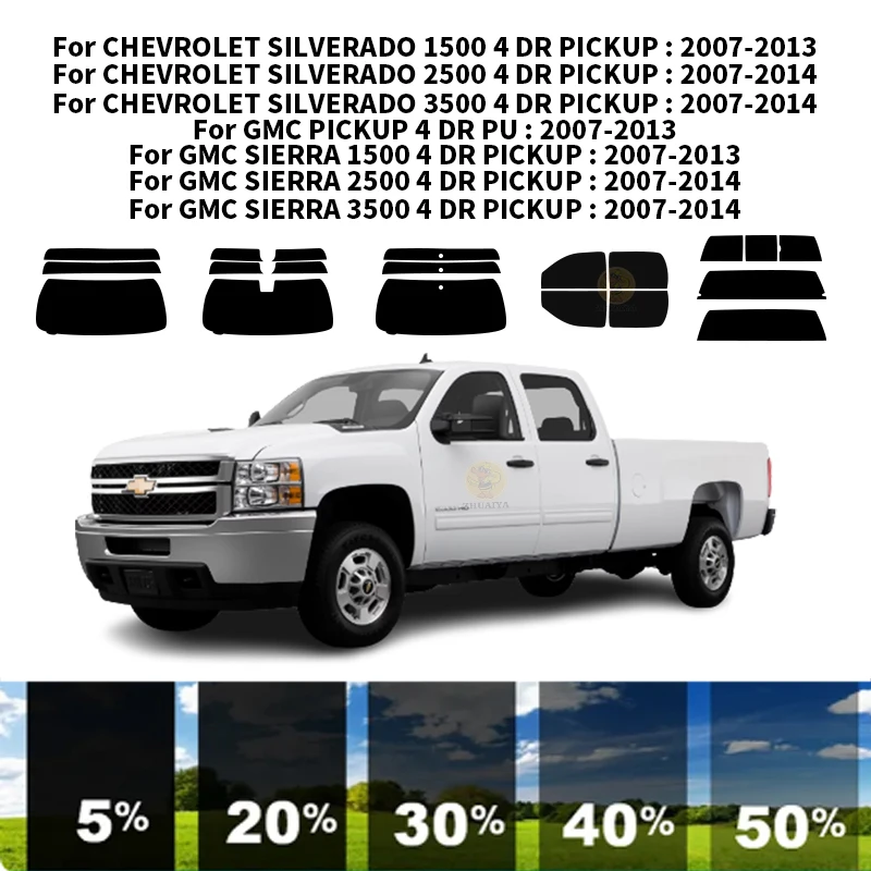 

Precut nanoceramics car UV Window Tint Kit Automotive Window Film For CHEVROLET SILVERADO 3500 4 DR PICKUP 2007-2014