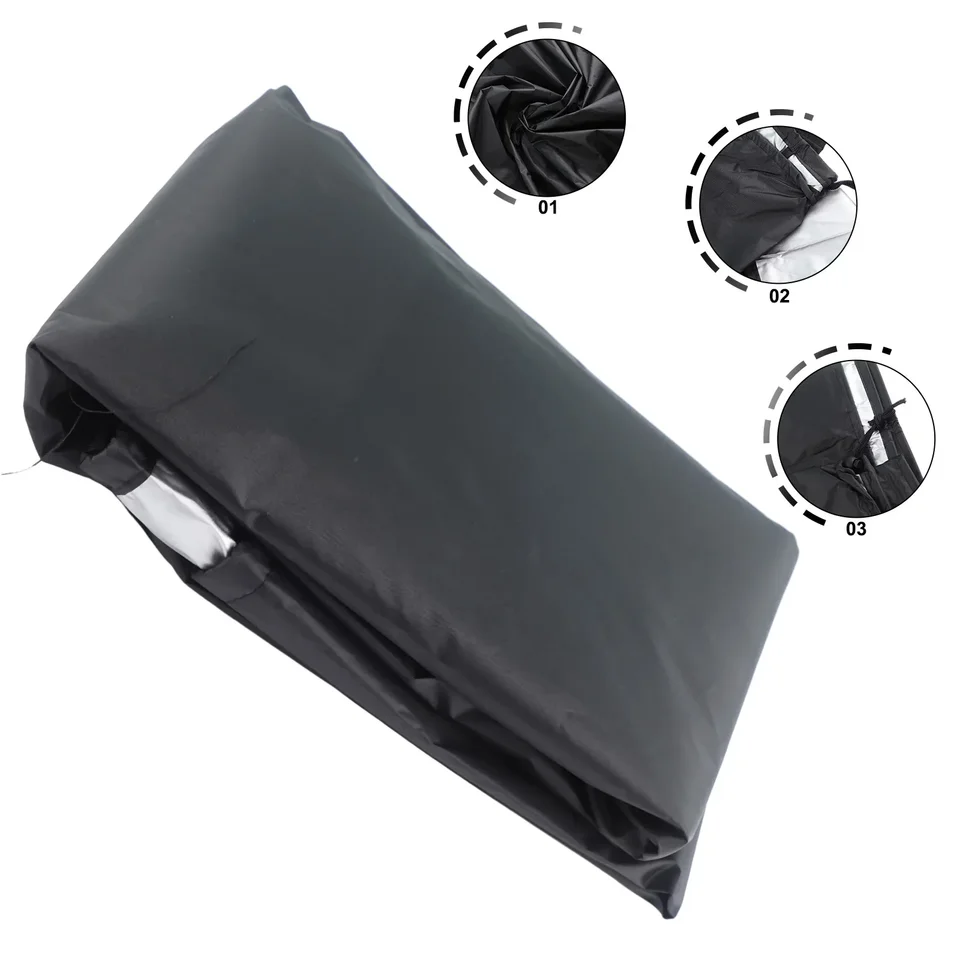 Housse De Tondeuse à Gazon - Tissu Argenté Imperméable 210D, Anti-poussière, Avec Sac De Rangement | Noir - 12