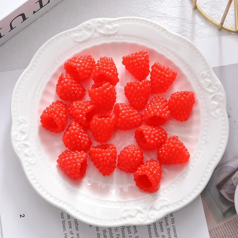 5/10 Stück Künstliche Früchte Simulations-Himbeeren Modell PVC Fake Food Deko-Ornamente für Obstläden Schaufenster-Requisiten DIY Kuchendekoration – Detail 8