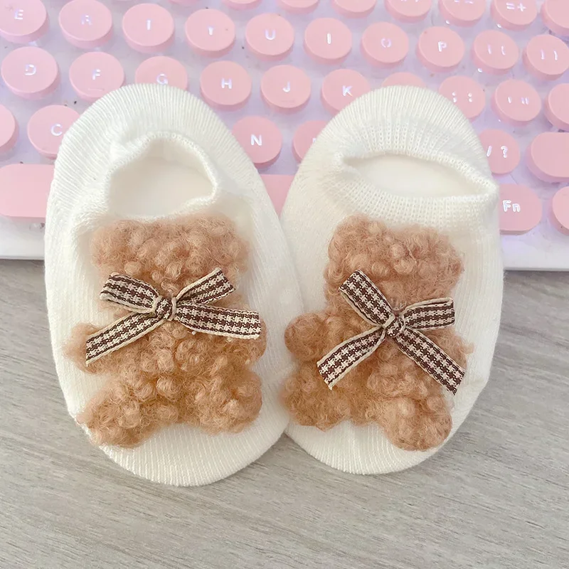 New Baby Infant Socks Cute Bear Newborn Boy Girls Short Sock Kids Toddler Soft Cotton Animal Design Children's Breathable Socken 6