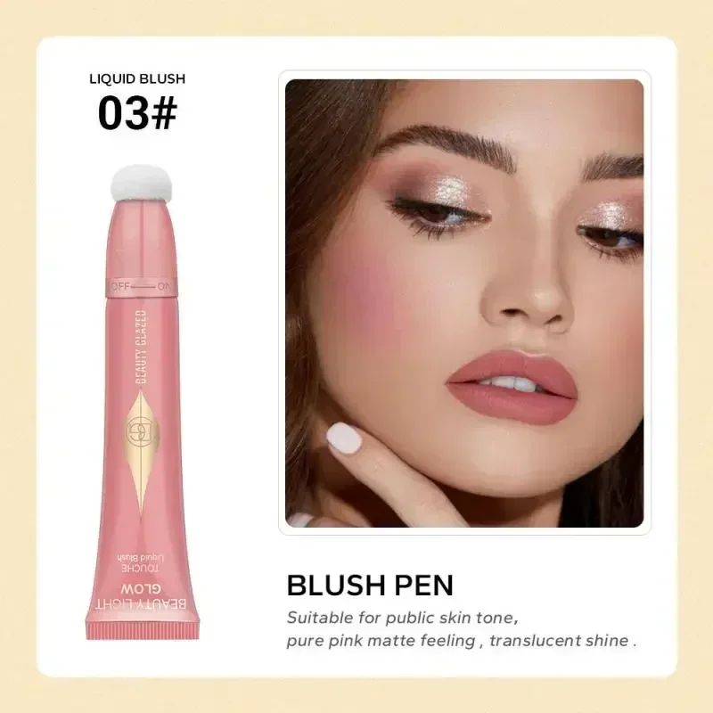 BEAUTY GLAZED 7 Colors Liquid Blush Stick Highlighter Multi Functional Make Up Pen Lip Cheek Waterproof Lasting Cosmetic 4
