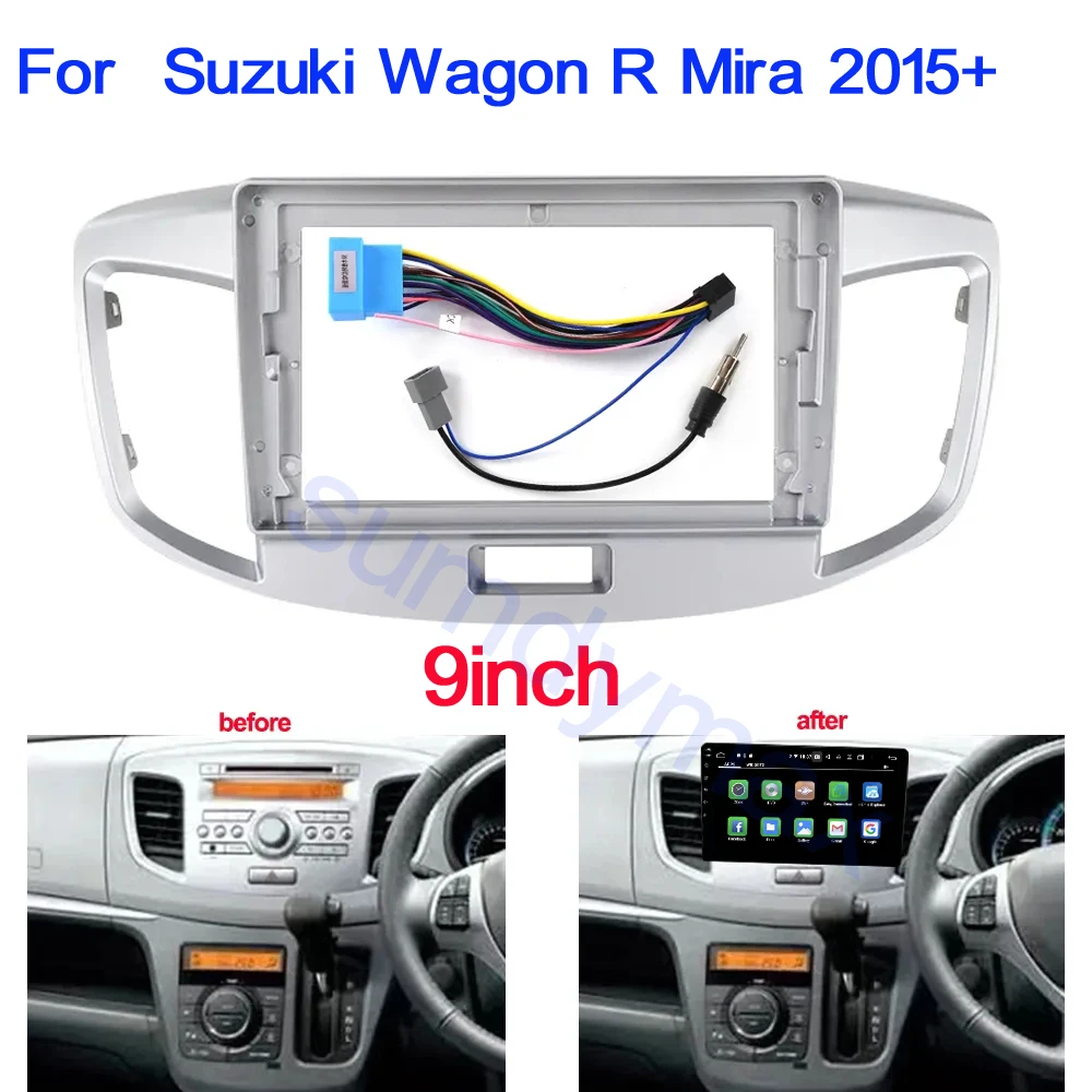 Doppio Telaio Per Autoradio 2 Din Per Suzuki Wagon R Mira 2015-2019 Auto Stereo Panel Dash Kit Di Installazione Trim Bezel Cover