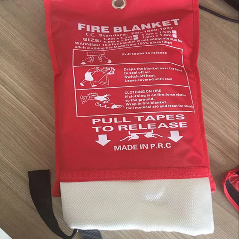 1M x 1M Sealed Fire Blanket Home Safety Fighting Fire Extinguishers Tent Boat Emergency Survival Safety Cover Survival Tools