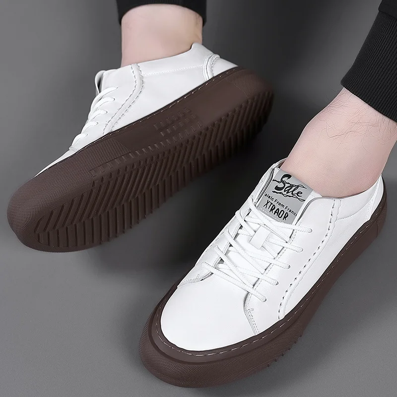 

Luxury Genuine Leather Men ' s Casual Shoes All Season Lace Up Men ' s Casual Leather Shoes Outdoor Walking Sport Shoes For Men