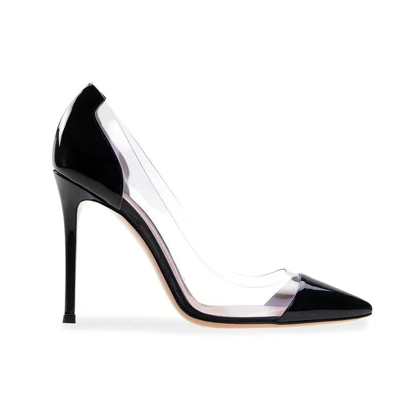 2023 Brand Designer Women's High Heels PVC Transparent Sexy Pointed Heels Party Shoes Ladies Fine Heel Sandals Spring and Summer 4