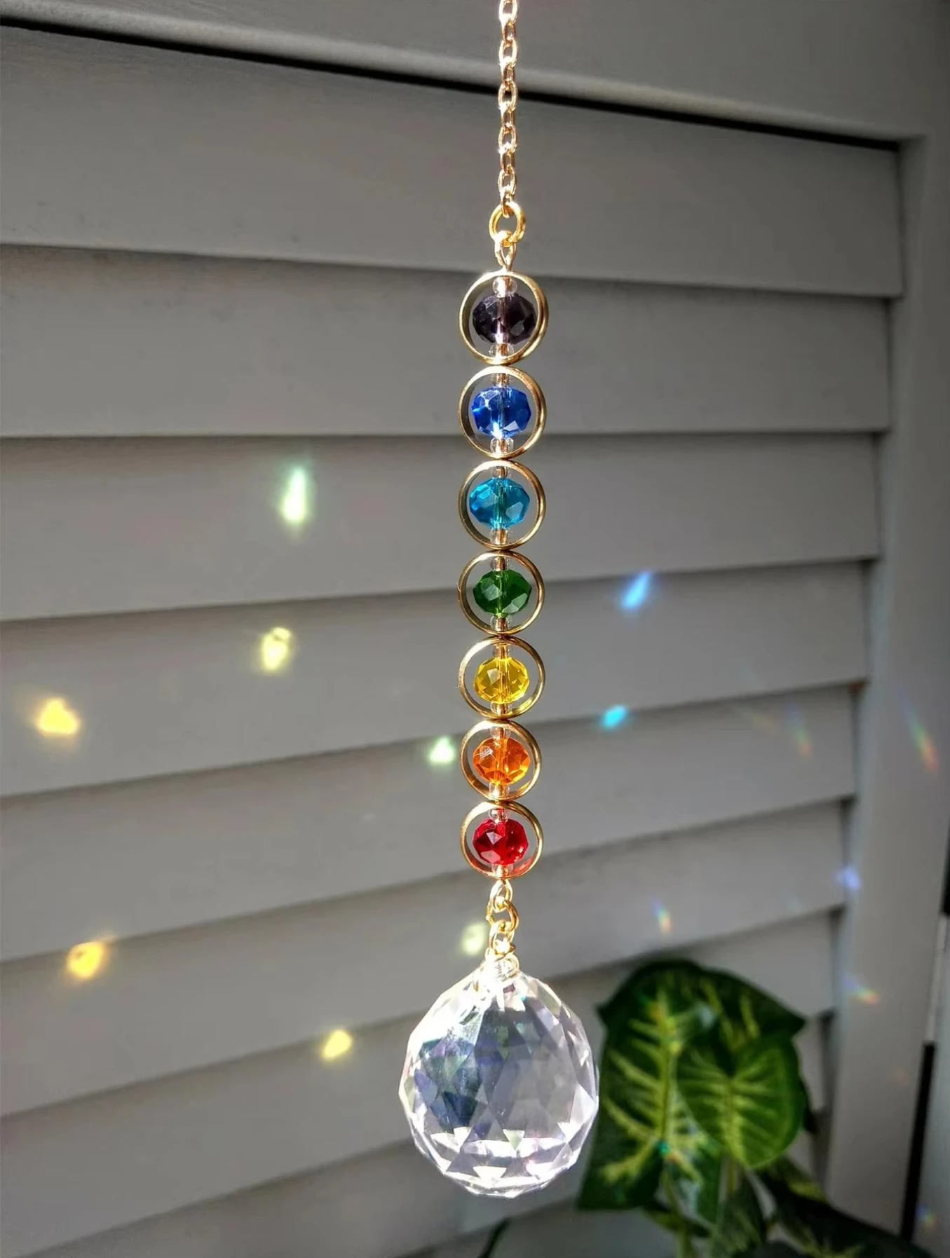 1pc Crystal Suncatcher Mobile Meditation Home Decor Rainbow Maker Prism Suncatcher (Rainbow and Fantasy)