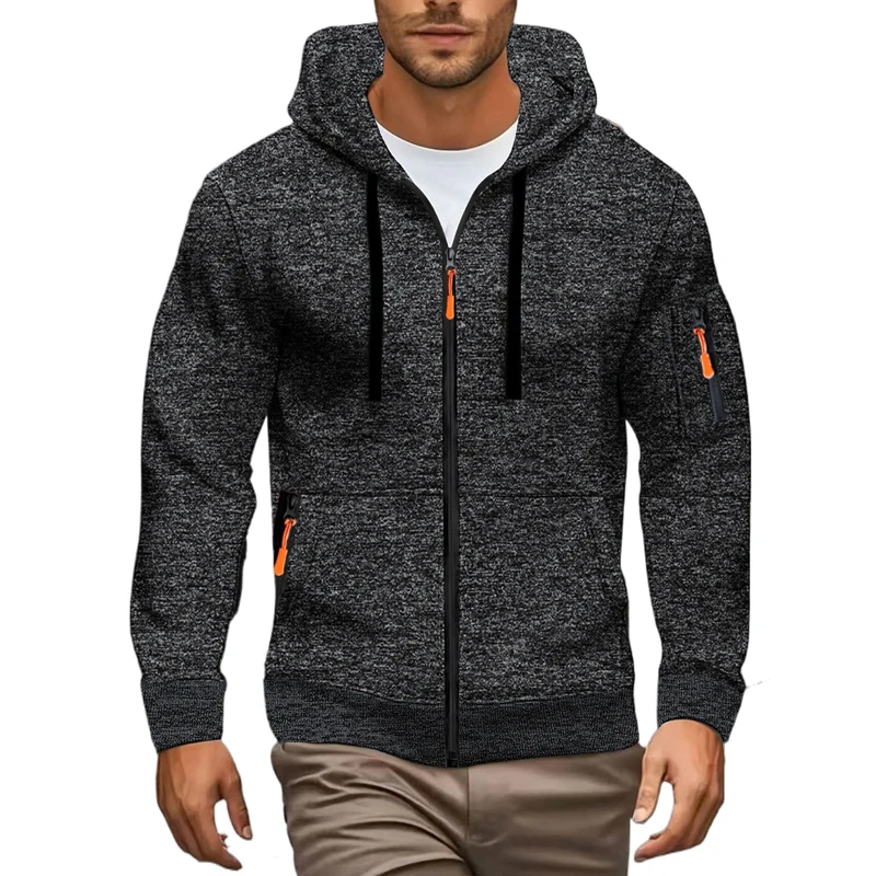 Animal Game Men's Zipper Hooded Jackets Long Sleeve Men's Sweatshirts Casual Coats Solid Warm Work Coats Sport Hoodie Streetwear