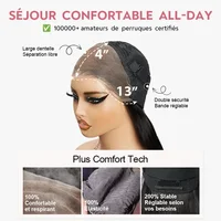 13x4 HD Ombre coloré brésilien droit dentelle devant cheveux humains Perruques souligner Perruques sans colle femmes naturelle 6