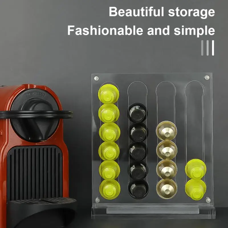 

Держатель для кофейных капсул Nestle Nespresso, стойка для хранения кофейных капсул, акриловые вертикальные всасывающие кухонные аксессуары