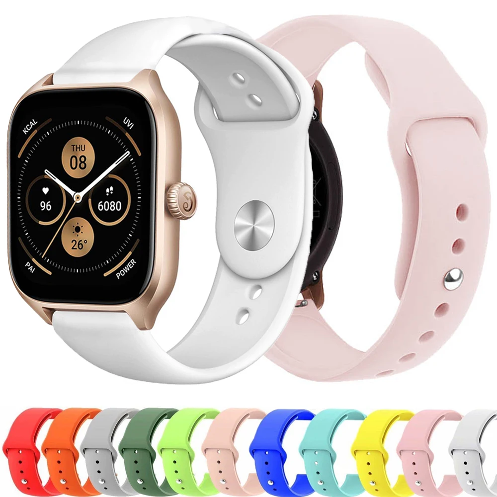 

20mm/22mm silicone band For Amazfit GTS/4/2e/3/2 GTS2 Mini/GTR 4/3/Pro/47mm/GTR2/2e/stratos 2/3 Bracelet Amazfit bip Watch strap