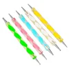 5Pcs/Set Dual-Ended Nail Art Dotting Pen Rhinestones Gems Picker Crystal Beads Handle Ball Head Drawing Painting Manicure Tools 6