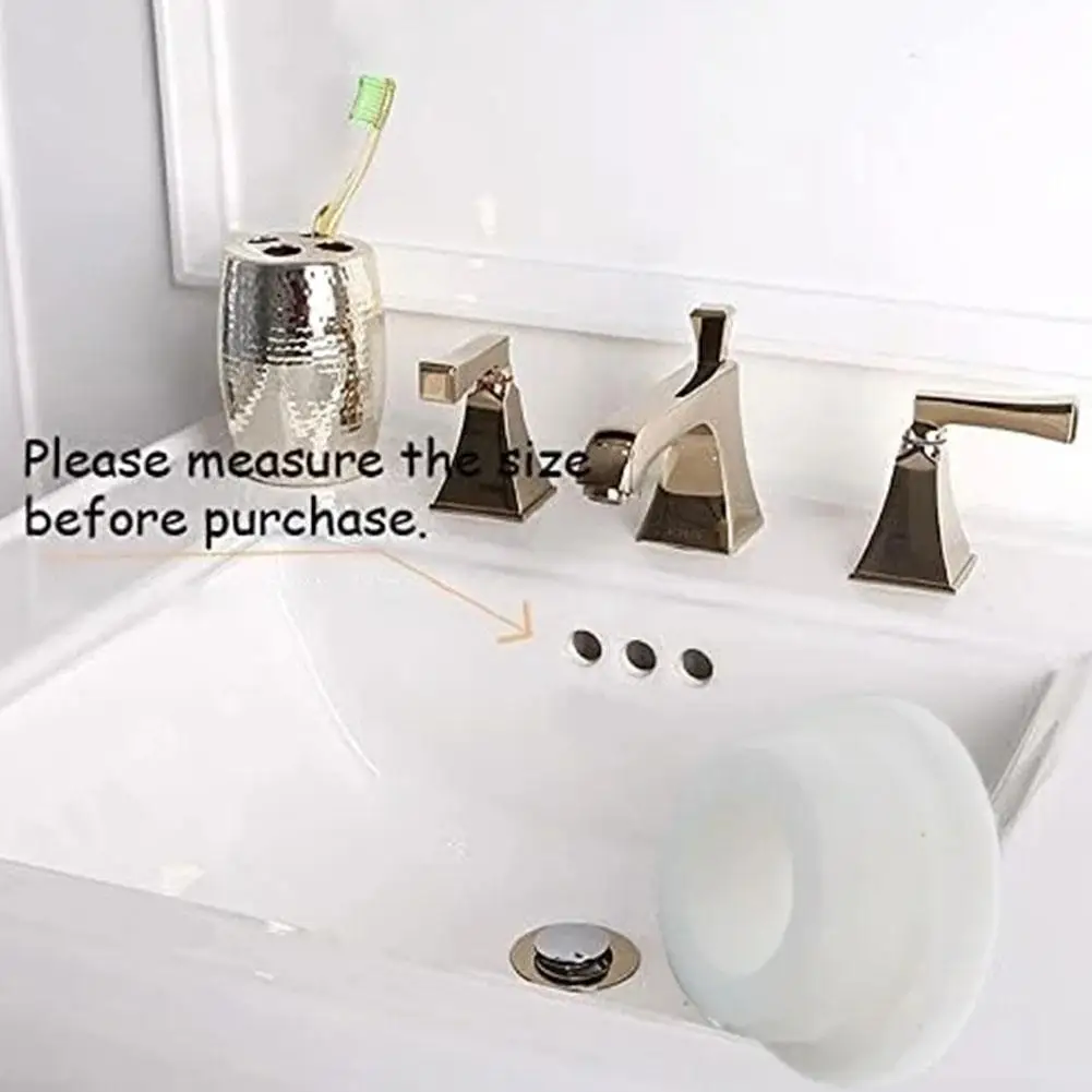 

10PCS Plastic Bathroom Kitchen Basin Sink Overflow Replacement Overflow Drain Cap Round Cap Cover Sink Insert H W4P4