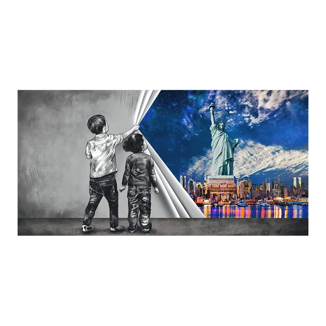 2023 New Child Graffiti Abstract Fist Mobile Shackle Wall Art Picture Canvas Decorative Painting Poster Home Decor Wall Decor 17