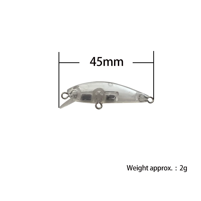 Fishing lure 10pcs 45mm 2g blank bait