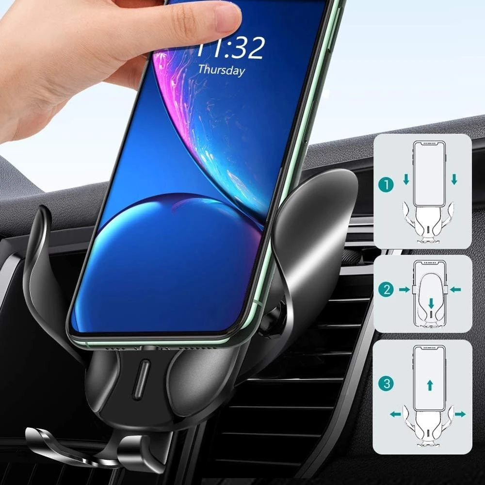 NEW 15W Qi Wireless Car Charger Gravity Phone Holder For Samsung S21 S20 S10 IPhone 13 12 11 Pro X XS XR 8 Fast Charging Stand best wireless power bank