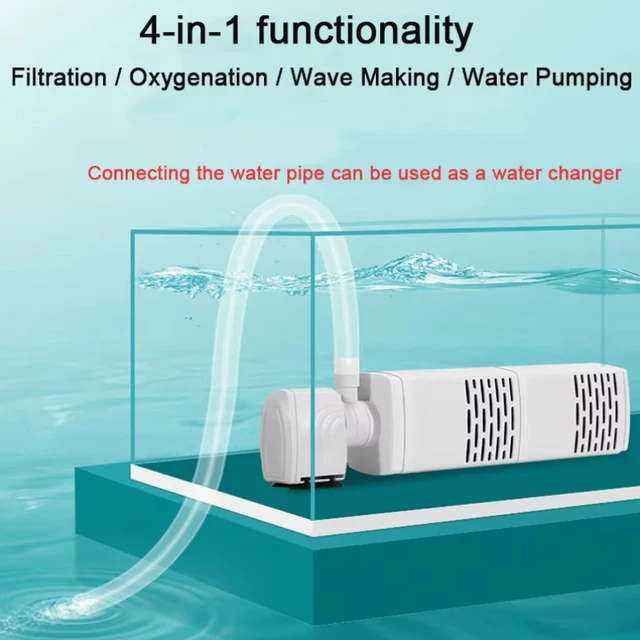 3 in 1 Aquarium ปั๊มกรองเงียบถังปลา Submersible Air ออกซิเจน Aerator Aquarium Air ปั๊มน้ําเปลี่ยนปั๊ม Wave Maker 220v 3