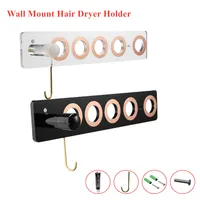 Wall Mount Hair Dryer Holder Punch-free Acrylic Hair Dryer Storage Bracket Hairdryer Stand Bracket Suitable for Dyson Hair Dryer 1