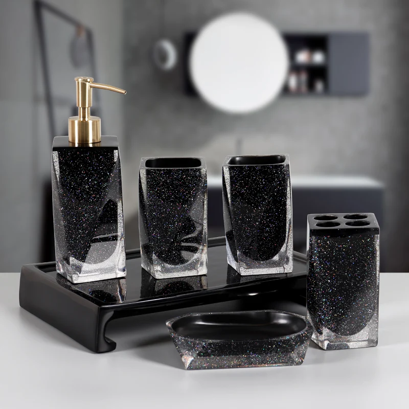 5-piece-black-bathroom-set-mouthwash-cup-locao-garrafa-bandeja-acessorios-de-armazenamento-toilet-soap-dispenser