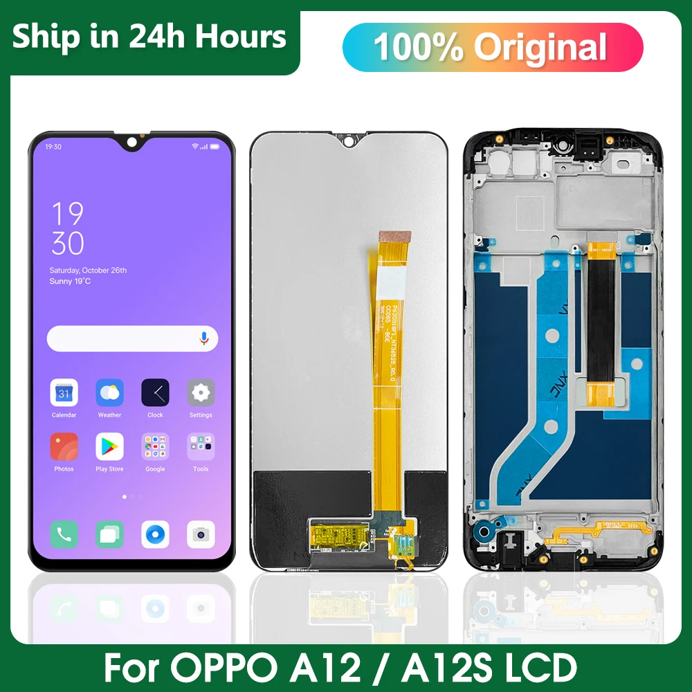 

Original LCD Display For Oppo A12 CPH2083, CPH2077 Touch Screen with Digitizer Assembly For Oppo A12s Screen Repair with Frame
