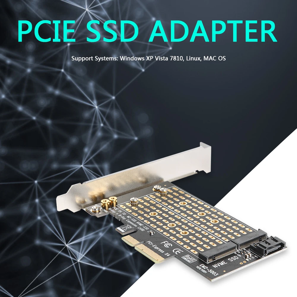어댑터 확장 카드 SATA 가정용 컴퓨터 안전 M + B 키, M.2 NVME SSD-PCIE 부품, 2230 2242 2260 2280