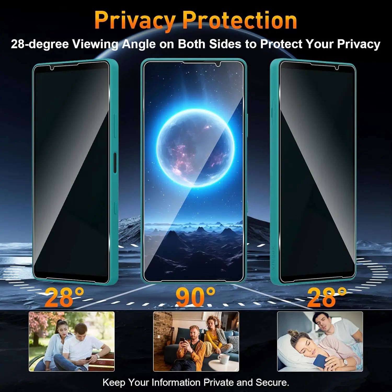 Premium 2.5D 9H Privacy Screen Protector - Anti-Spy Protective Shield