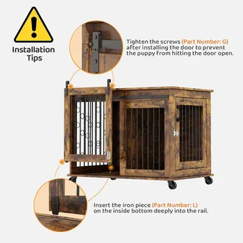 Masterpiece Dog Crate Furniture With Sliding Barn Door, 39 6