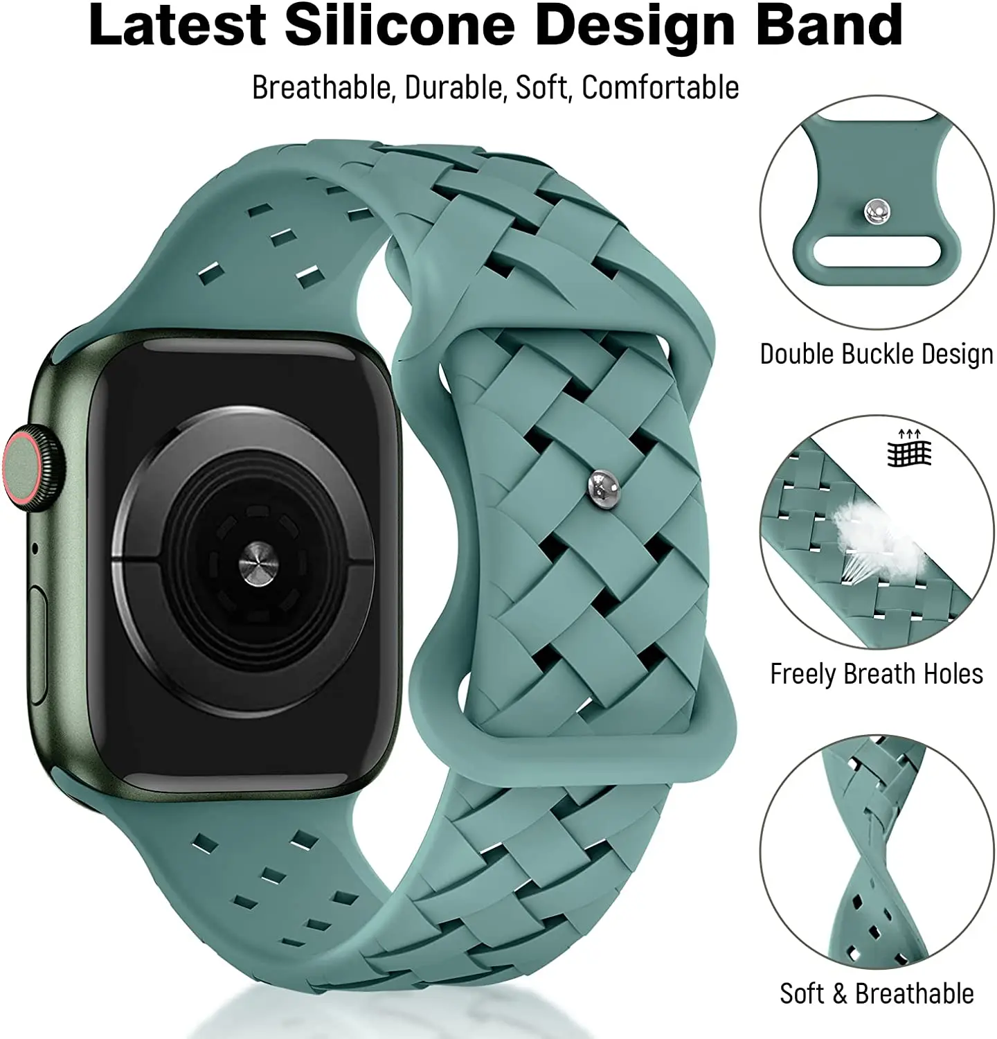 Premium Woven Silicone Sport Watch Strap Bracelet
