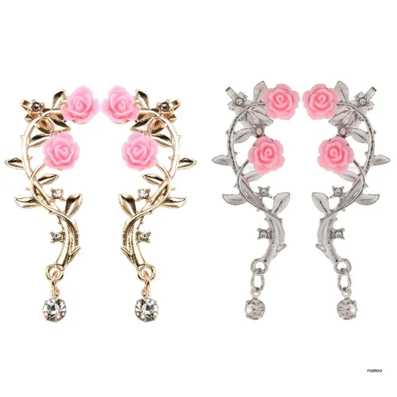 Retro Flower Crawler Earrings Metal Ear Cuff Earring for Women Girl Teen for ear clip earrings,clip earrings
