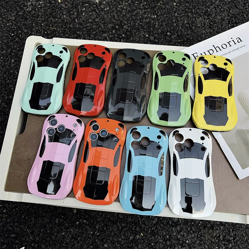 Luxurious 3D Sports Car Silicone Phone Case - Stylish and Creative Design