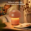 INS LED Night Light With Touch Switch Wooden Cute Mushroom Bedside Table Lamp For Bedroom Childrens Room Sleeping Night Lamps 5