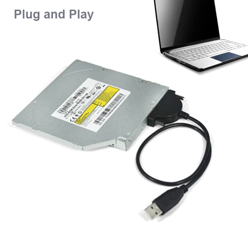 노트북 광학 드라이브 박스 어댑터 케이블, USB 2.0-SATA II 7 + 6 13 핀 어댑터 컨버터 케이블