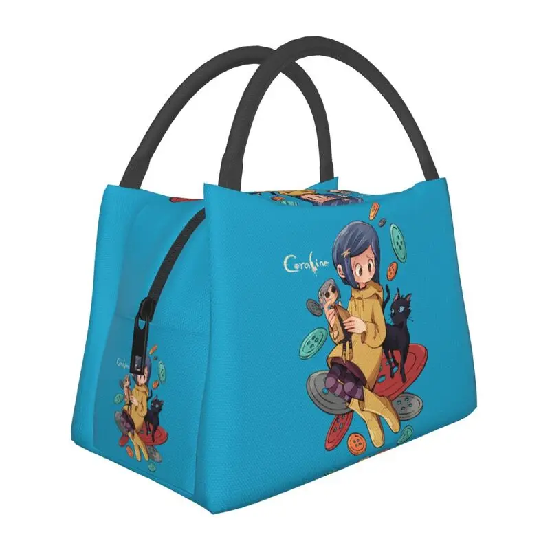 

Halloween Horror Film Coraline Portable Lunch Boxes Thermal Cooler Food Insulated Lunch Bag Hospital Office Pinic Container