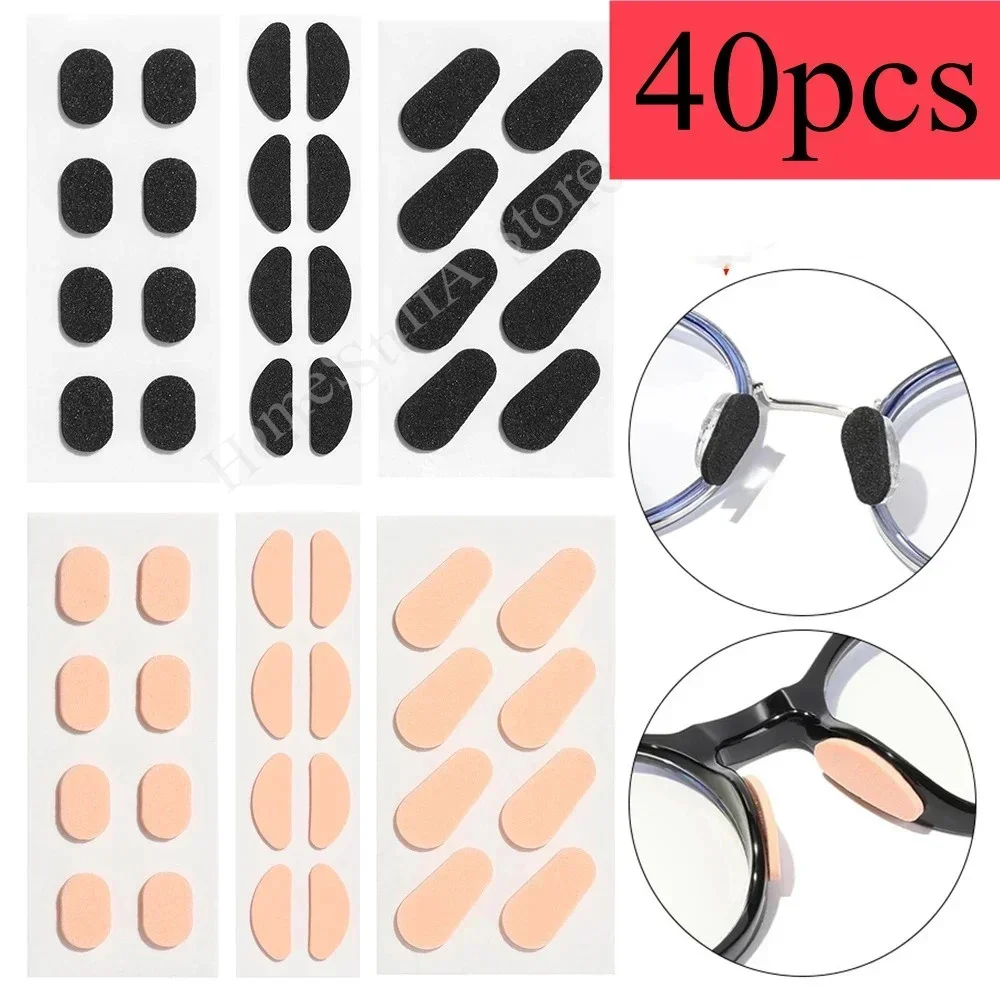 40pc Self Adaptive Soft EVA Foam Non slip Nose Bridge Pads For Glasses Decompression Eyeglass Pads Thin Nosepads Augmented
