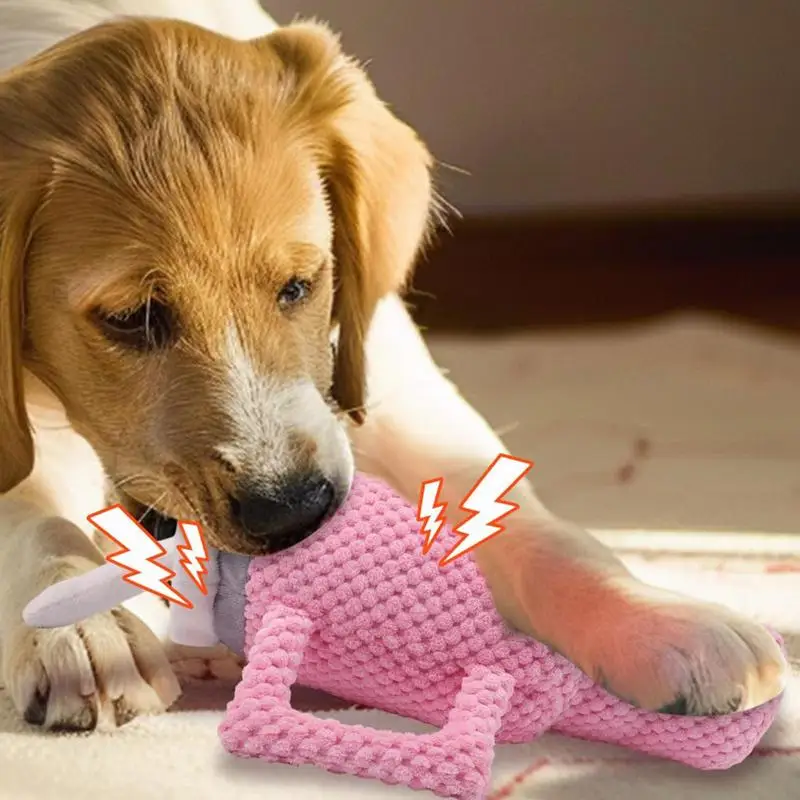 

Plush Dog Toys For Chewing Medium Dog Plush Toy Biting Handle Cup Dog Toy Squeaky Plush Fabric Interactive Toy To Clean Teeth