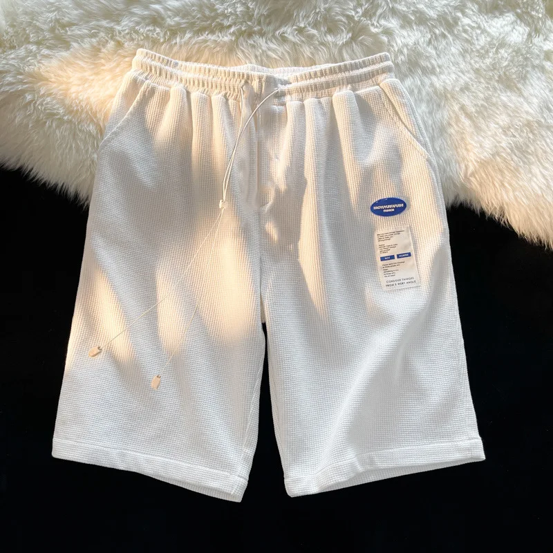 Waffler Solid Color Shorts Men Summer Thin Style New Loose Motion Straight Cylinder Solid Color Fashion Casual All-match Shorts