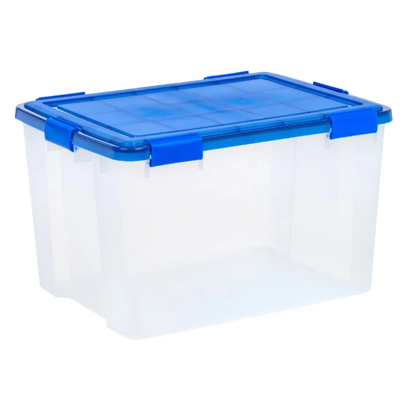 

74 Qt. Airtight Plastic Bin Sealed Lid Secure Latching Buckles Clear Single Pk