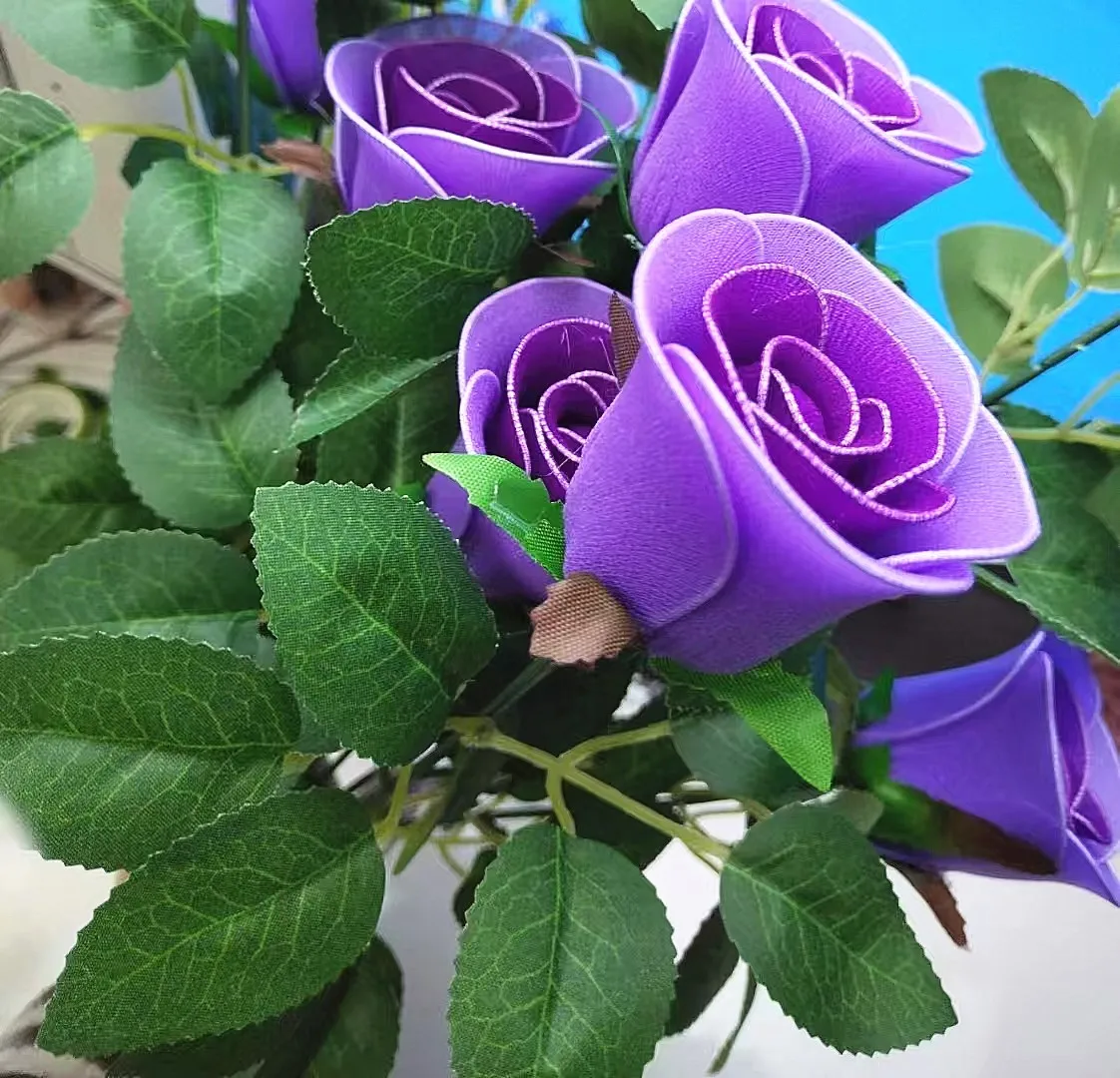 5 Stück 1,7 m lila Nylon-Blumenstrümpfe, Zubehör, handgefertigt, DIY-Nylon-Blumenstrumpf, Heim- und Hochzeitsdekoration – Detail 1