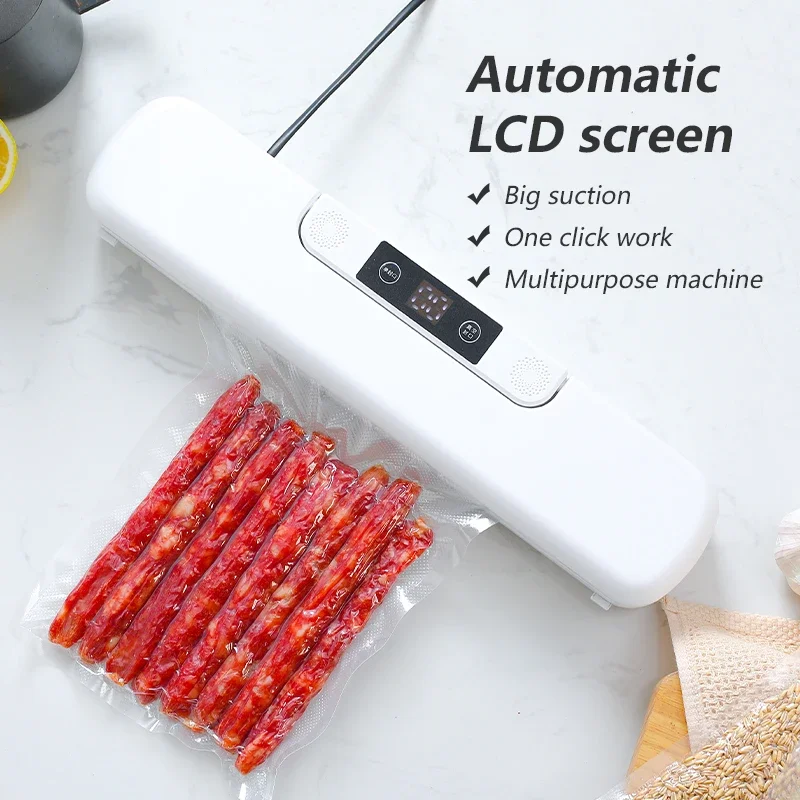 

Automatic Food Saver Vacuum Sealer Machine 220V/110V Household Vacuum Sealers Packaging Machine With Free 10Pcs Bags For Food