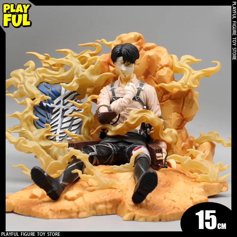 

Bandai 15cm Shingeki No Kyojin Gk Levi Ackerman Injured Sacrifice Heart Scene Handmade Model Ornaments Action Figure Toys Gift