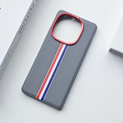 Luxury Three - Color Stripe PU Leather Shockproof Phone Case for Vivo Y300 GT (Grey)