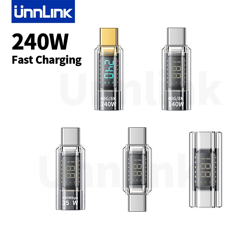 Unnlink USB CŸ   , - LED  ÷, 40Gbps  ӱ, ޴ PC, 240W, 140W, 35W