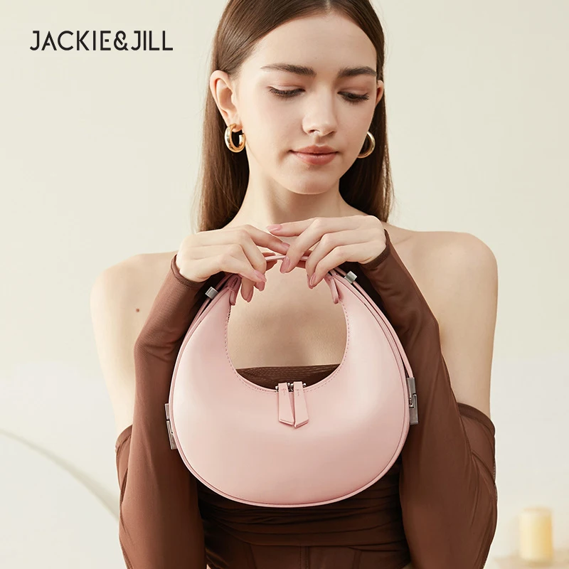 

Jackie&Jill New Leather Crescent Bag Underarm Bag Half Moon Moonlight Bag Single Shoulder Handheld Women's Bag