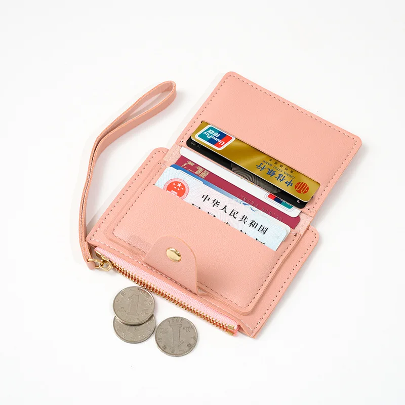 New Women Wallet Multi Card Slots Wristlet Coin Purse Ins Korean Style Student Small Wallet Card Holder